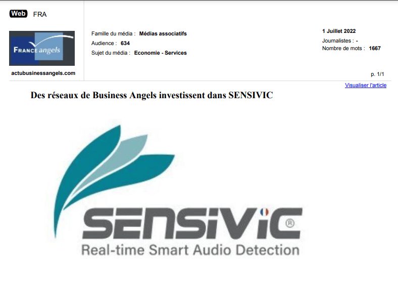 Des réseaux de Business Angels investissent dans SENSIVIC