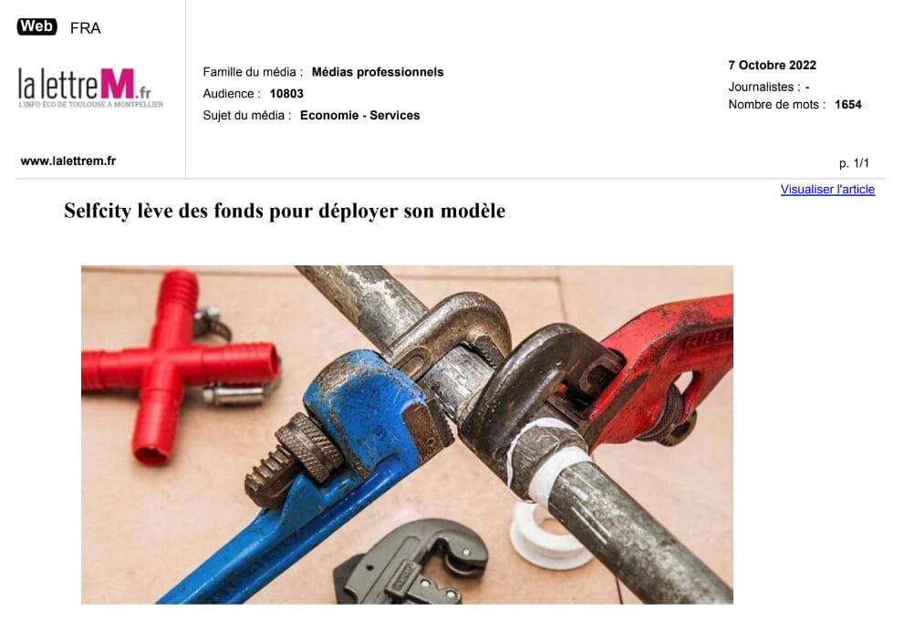 2022-10-07 - Selfcity lève des fonds pour déployer son modèle - www.lalettrem.fr
