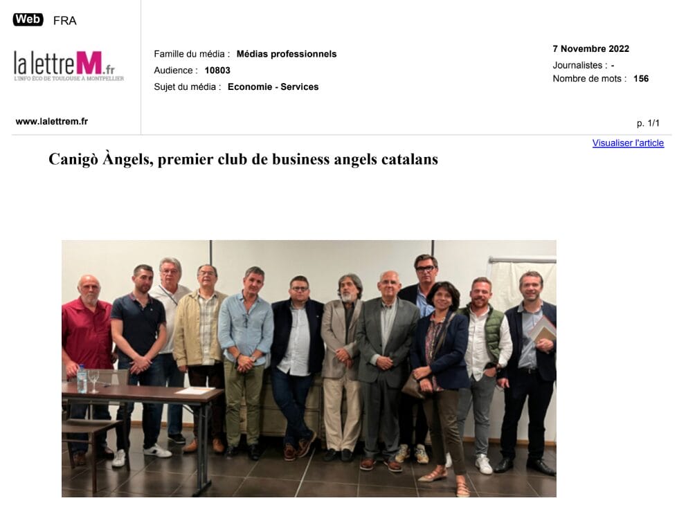 2022-11-07- Capitole Angels, premier club de business angels catalans -www.lalettrem.fr
