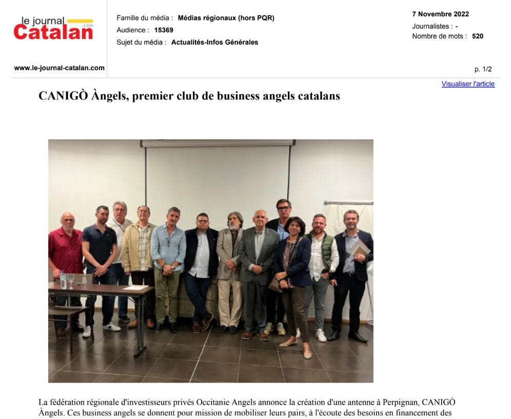 2022-11-07- CANIGÒ Àngels, premier club de business angels catalanswww.le-journal-catalan.com