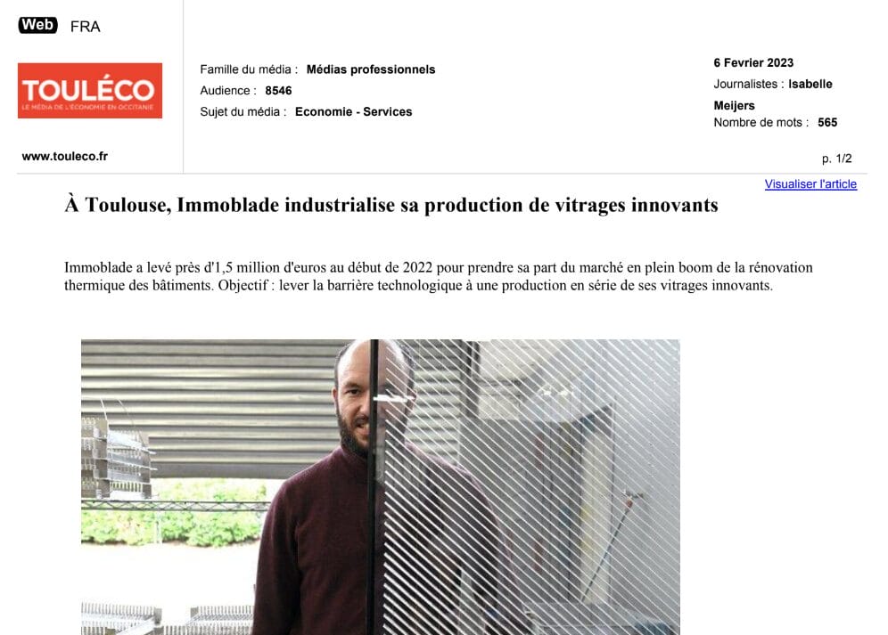 À Toulouse, Immoblade industrialise sa production de vitrages innovants