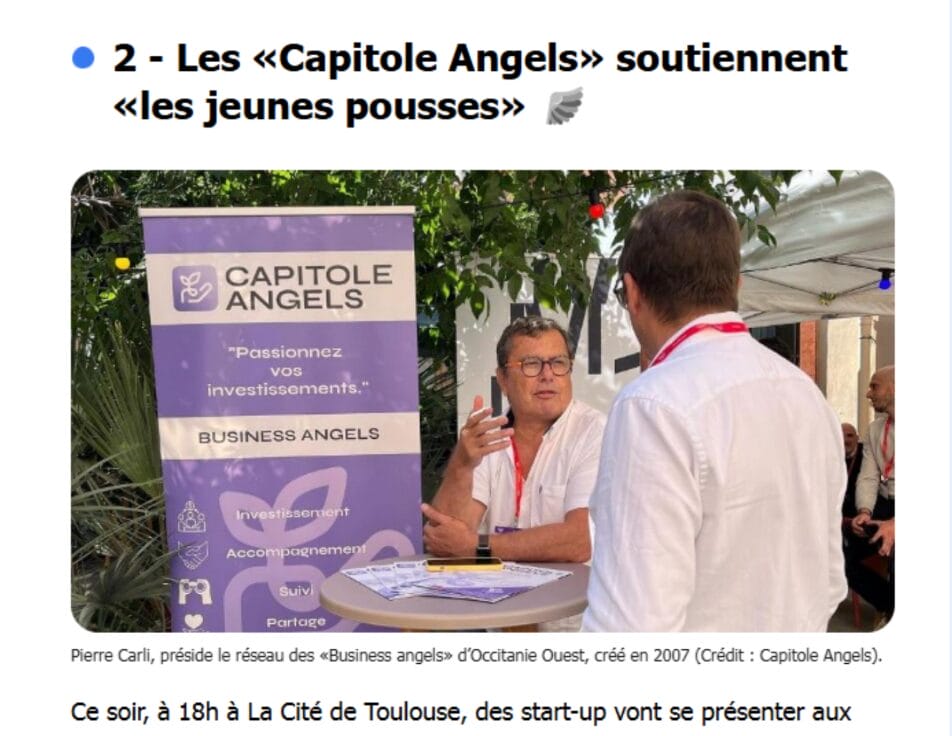 capitole angels soutiennent les jeunes pousses