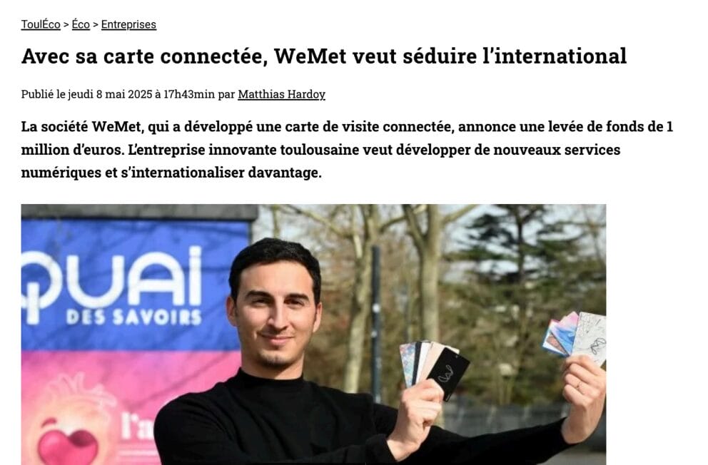 Le 09/05/2025 - WeMet. Une levée pour continuer a jouer à fond sa carte - Touléco