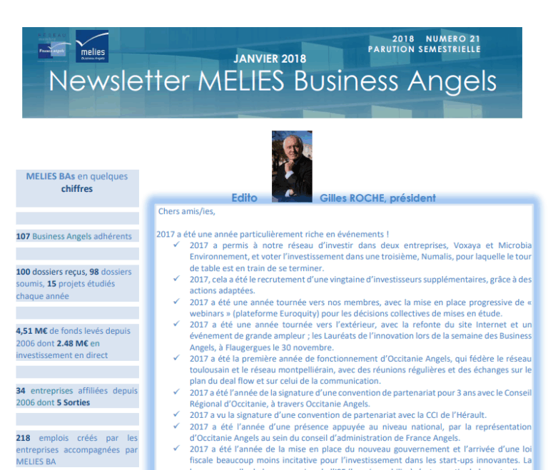 newsletter Janvier 2018 MELIES