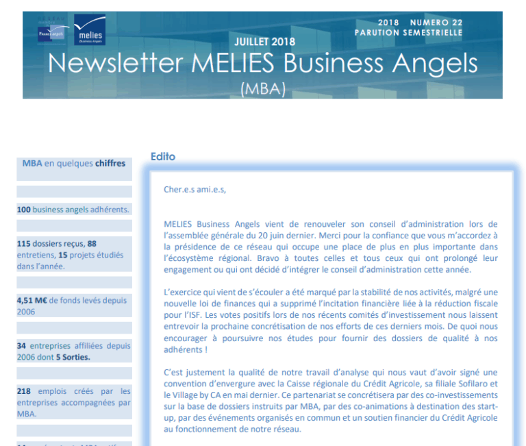 newsletter juillet 2018 MELIES
