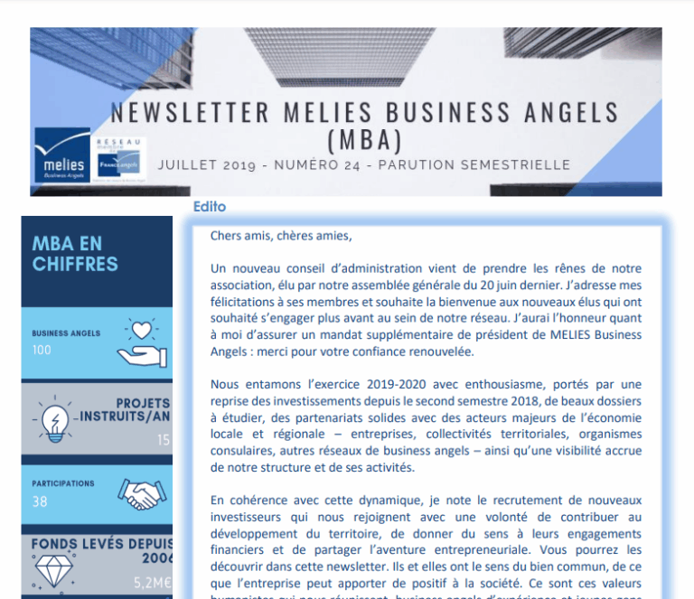 newsletter juillet 2019 MELIES