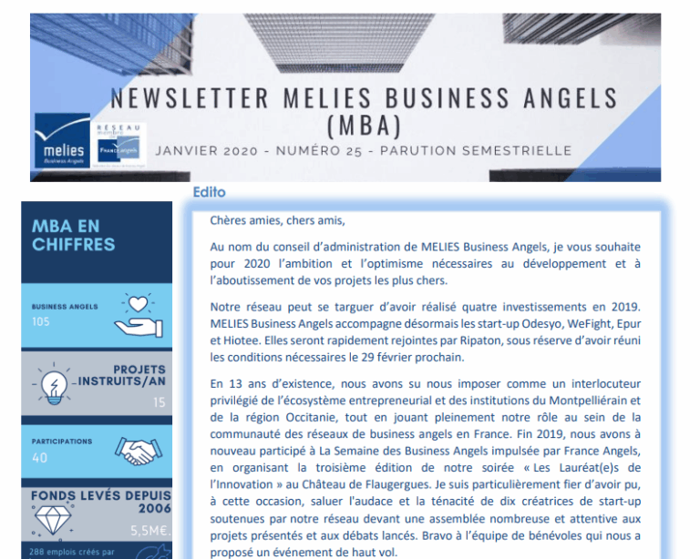 newsletter janvier 2020 MELIES