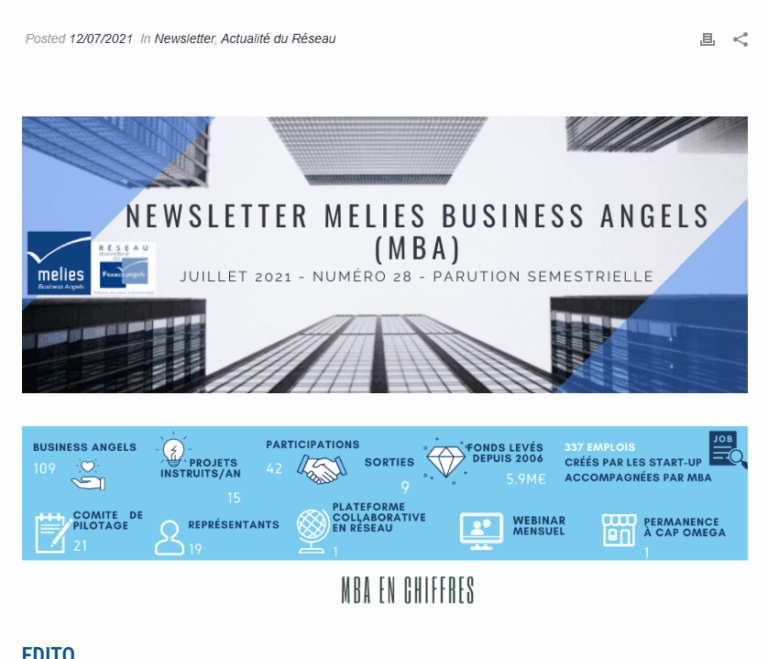 newsletter juillet 2021 MELIES