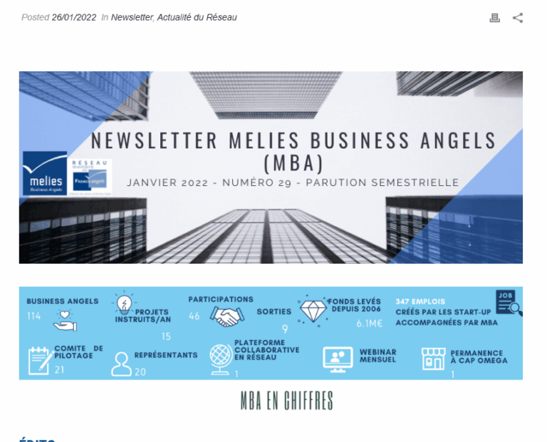 newsletter janvier 2022 MELIES