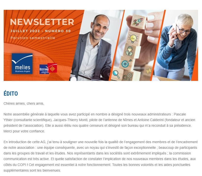 newsletter juillet 2022 MELIES
