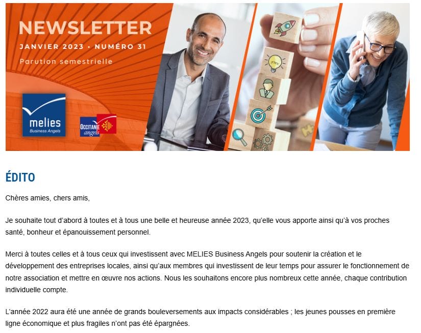 newsletter janvier 2023 MELIES